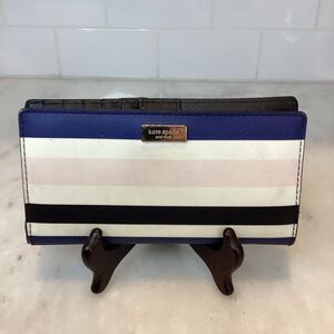 Kate Spade Wallet Shore Street Stacy Cruise Color Block Large Slim Bifold Wallet